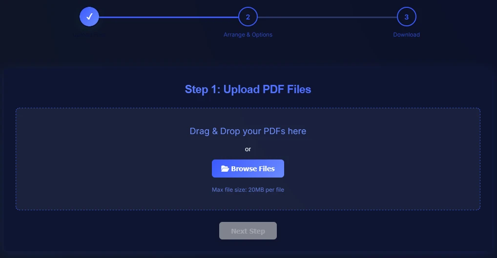 Upload PDF files