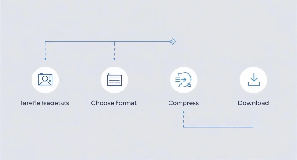 Step-by-step workflow of how to compress images for SEO