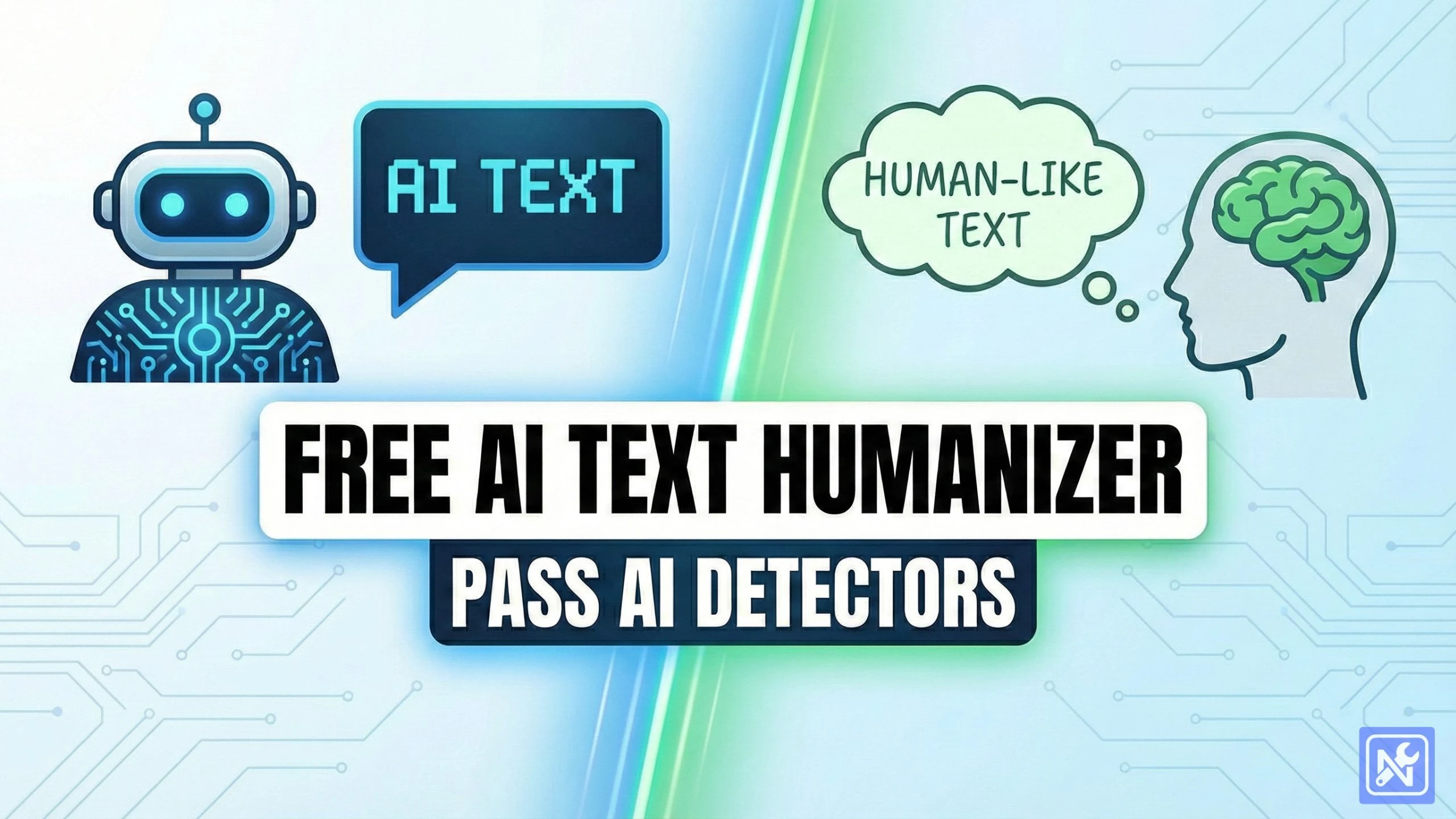 Before and after comparison of text processed by an AI Humanizer.