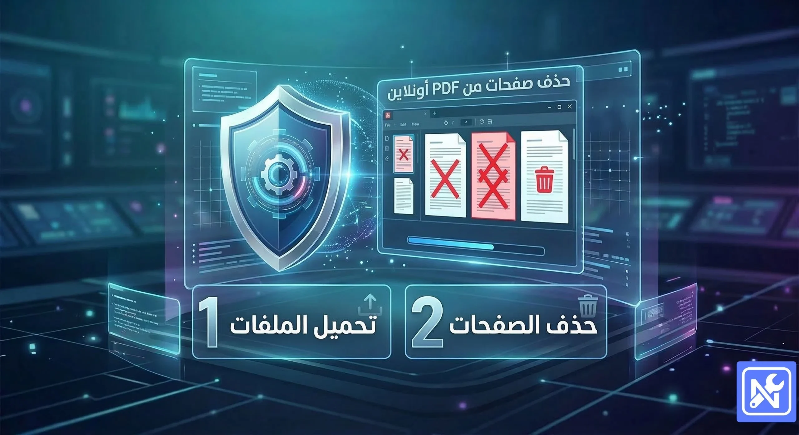 واجهة أداة حذف صفحات من PDF آمنة وسريعة.