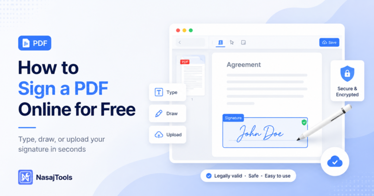 How to sign a PDF online for free with NasajTools