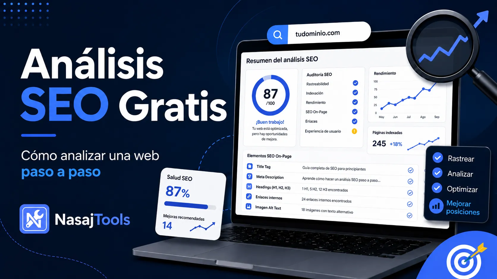 Análisis SEO de una Web Gratis | Guía + Herramienta Online 3 Análisis SEO gratis con analizador SEO online de NasajTools